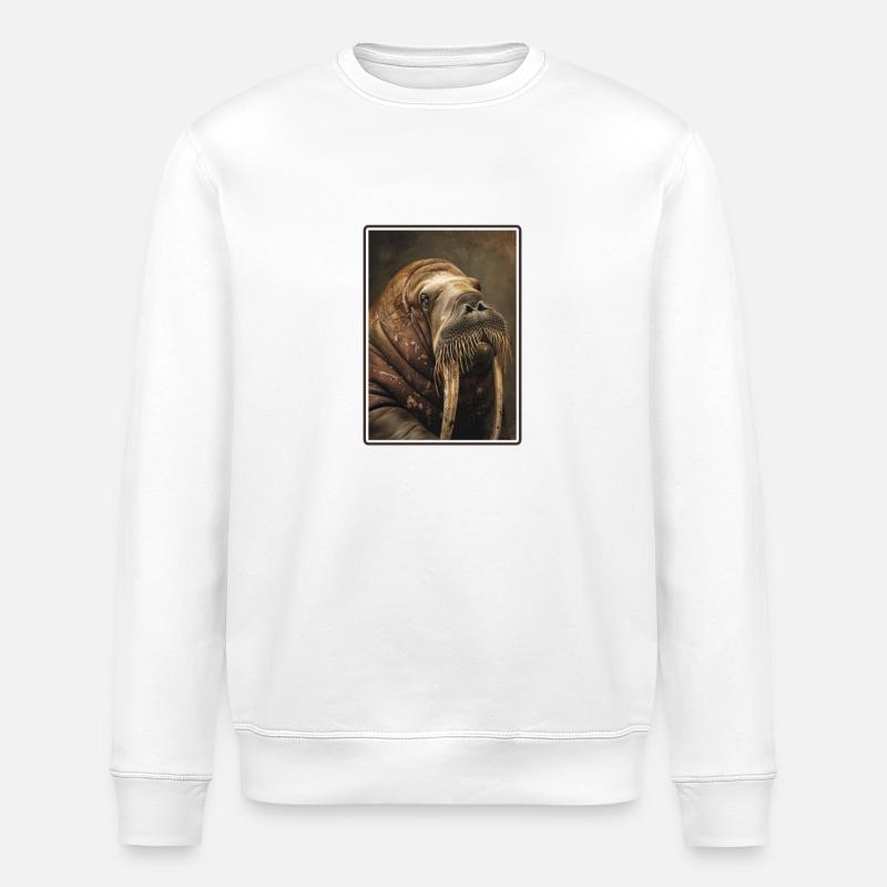 Walrus Walrosse Walross - Stanley/Stella ROLLER Unisex Organic Sweatshirt - white