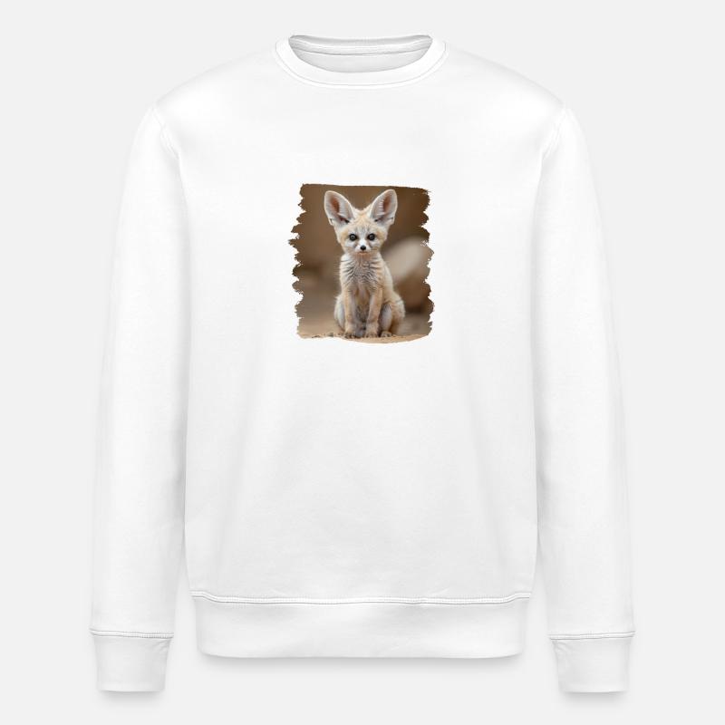 Fennec Fox Fenneks Fennek - Stanley/Stella ROLLER Unisex Organic Sweatshirt - white
