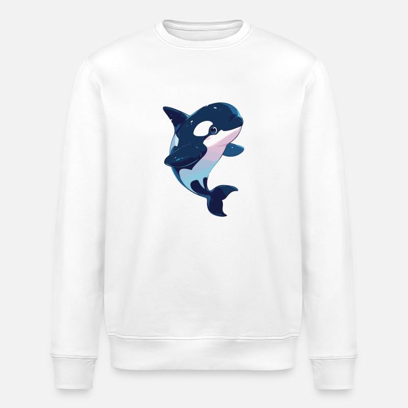 Orcas Orca - Stanley/Stella ROLLER Unisex Organic Sweatshirt - white