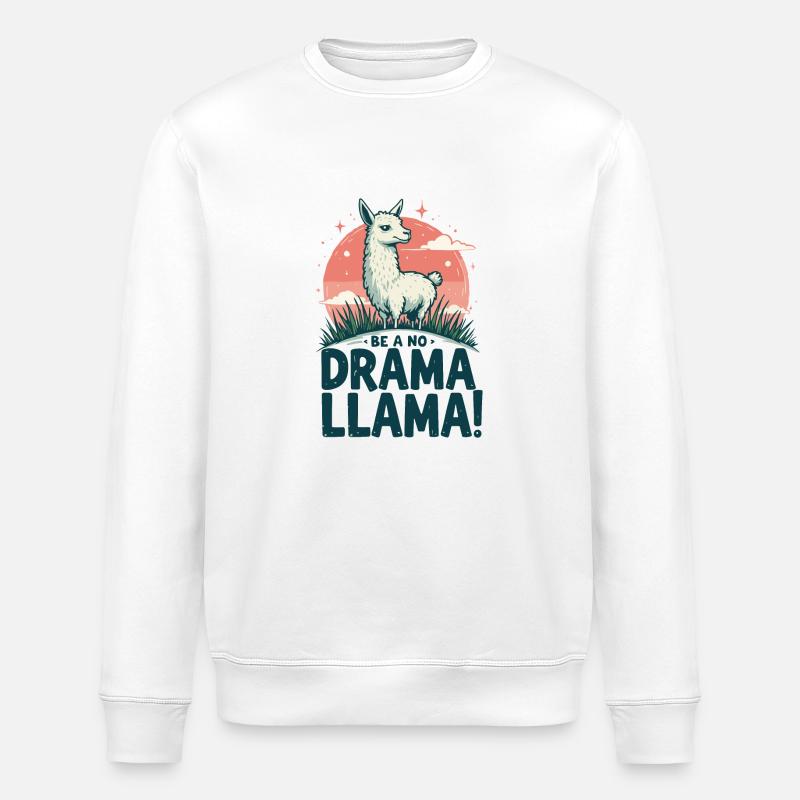 PAS DE DRAME LAMA - Sweat bio ROLLER Stanley/Stella Unisexe - blanc