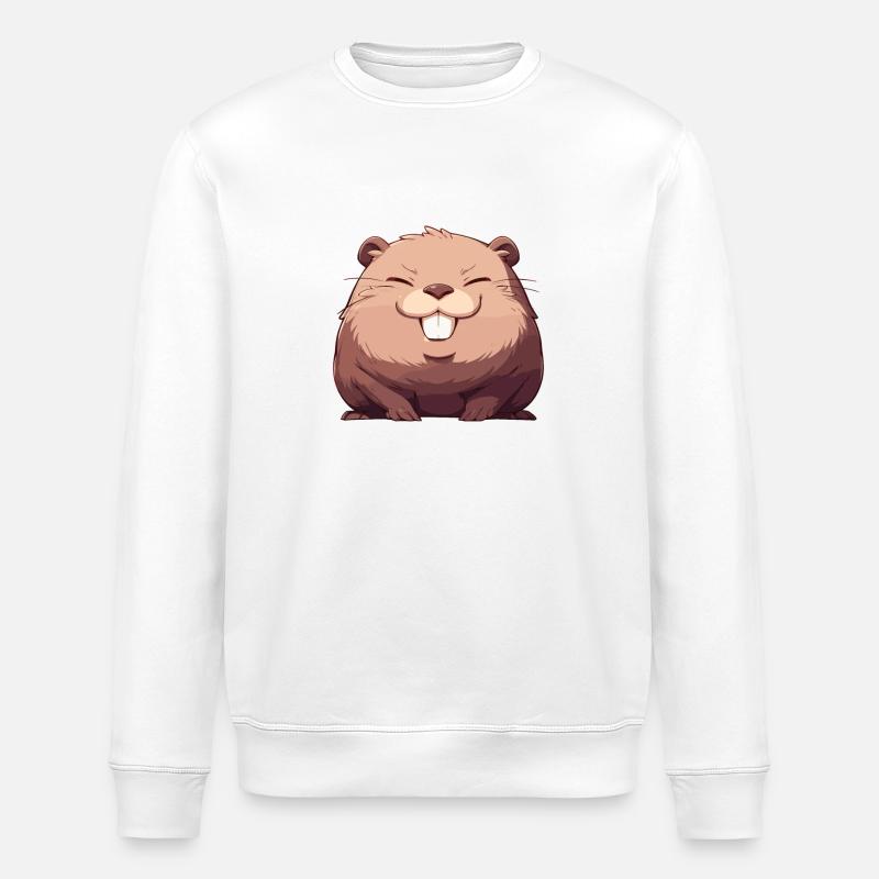 Beaver Bieber - Stanley/Stella ROLLER Unisex Organic Sweatshirt - white