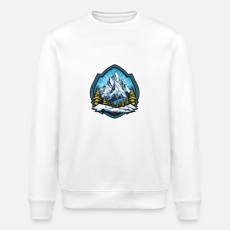 Berge Mountains Landschaft - Stanley/Stella Unisex Bio-Sweatshirt ROLLER - Weiß