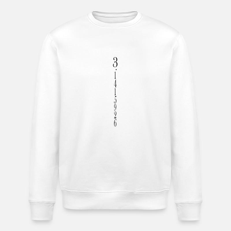 Vertikale Pi-Nummern-Folge Vertical Pi Number - Stanley/Stella ROLLER Unisex Organic Sweatshirt - white