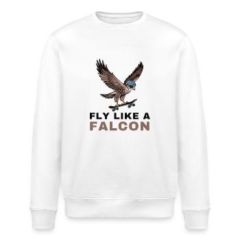 Fly like a Falcon Skater Streetwear Outfit - Stanley/Stella ROLLER Unisex Organic Sweatshirt - white - Front - Nik (191cm)