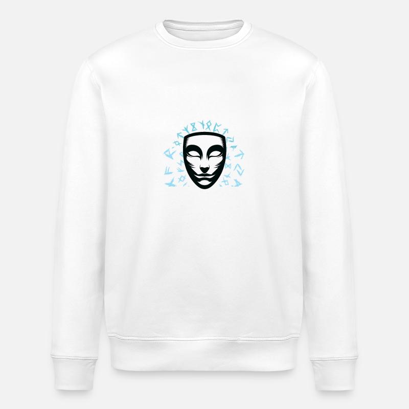 Abstrakte Maske Silhouette Abstract Mask - Stanley/Stella ROLLER Unisex Organic Sweatshirt - white