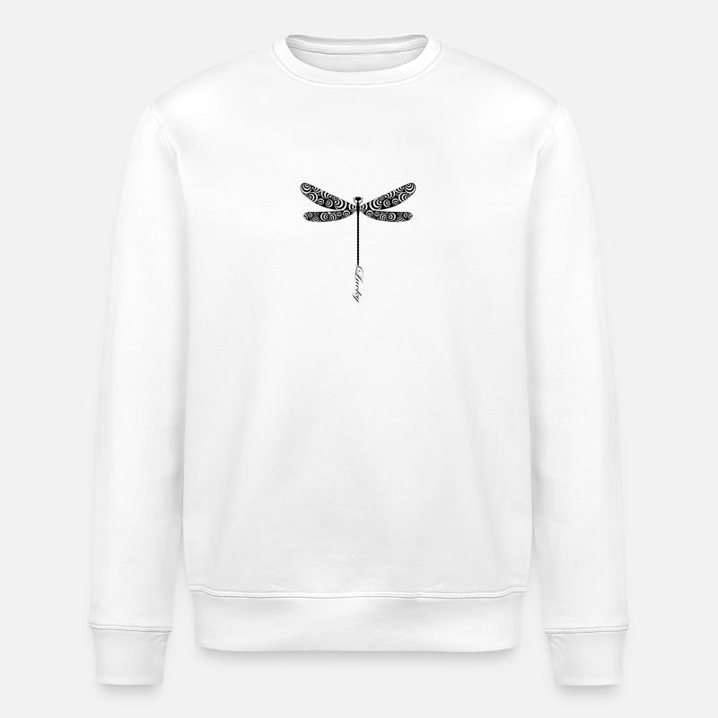 Glückslibelle Lucky Dragonfly - Stanley/Stella Unisex Bio-Sweatshirt ROLLER - Weiß