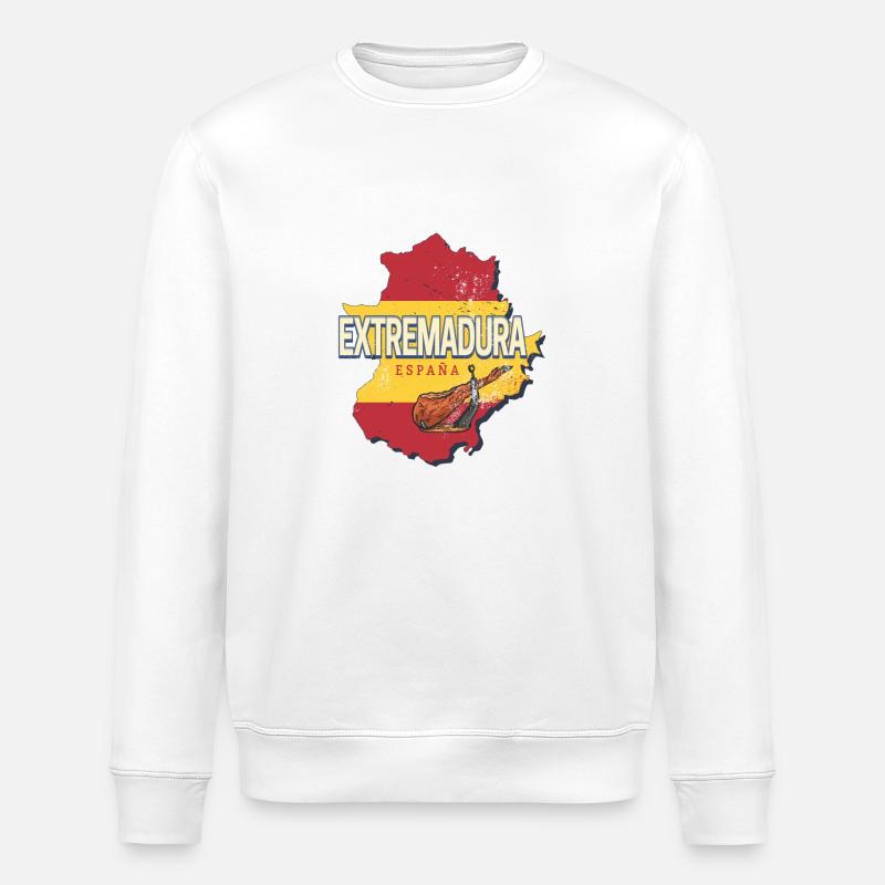 Estrémadure Espagne Région Carte Souvenir - Sweat bio ROLLER Stanley/Stella Unisexe - blanc