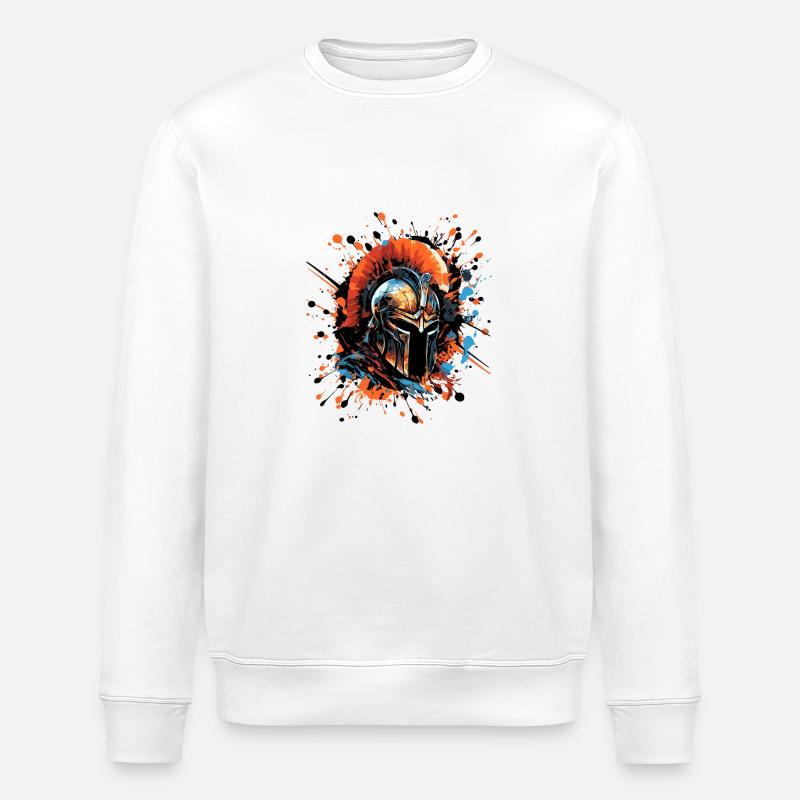 Spartaner Helm Symbol - Stanley/Stella Unisex Bio-Sweatshirt ROLLER - Weiß