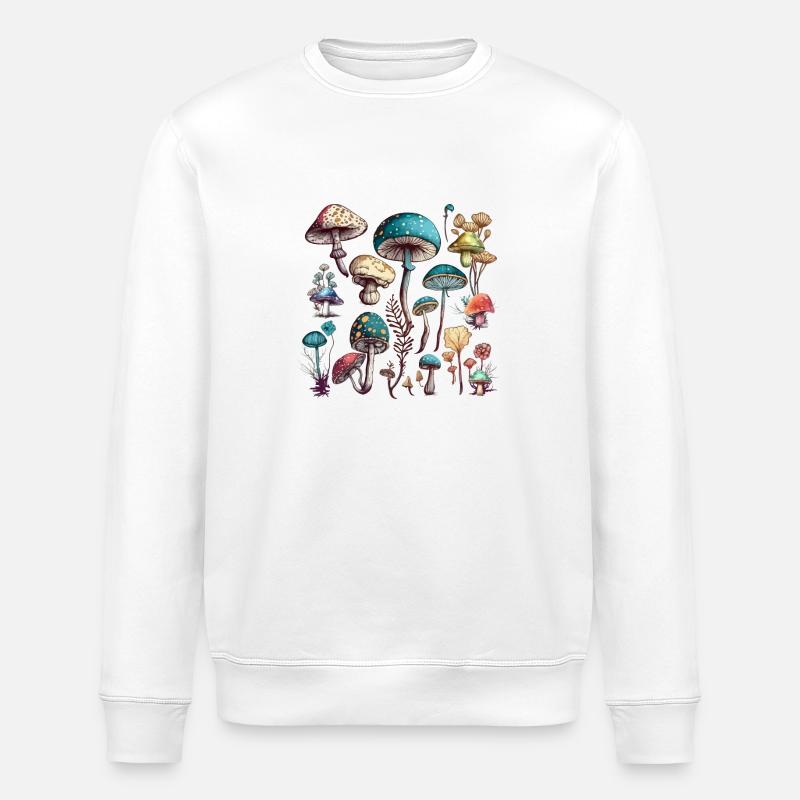 Fantasy-Pilze Illustration Fantasy Mushrooms - Stanley/Stella Unisex Bio-Sweatshirt ROLLER - Weiß