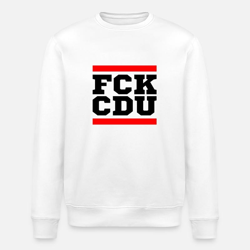 Fck cdu - Stanley/Stella Unisex Bio-Sweatshirt ROLLER - Weiß