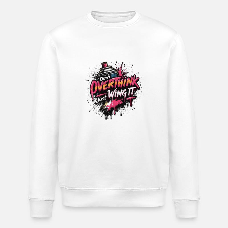 JUST WING IT - Stanley/Stella ROLLER Unisex Organic Sweatshirt - white