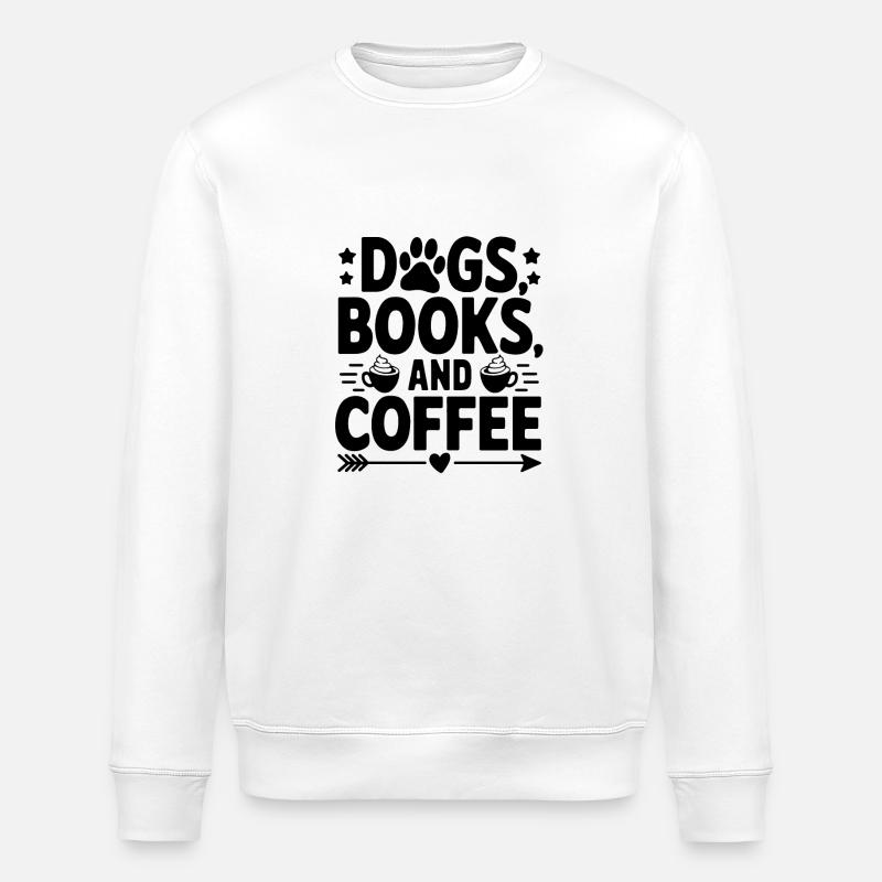Hundebuch und Kaffee - Stanley/Stella Unisex Bio-Sweatshirt ROLLER - Weiß