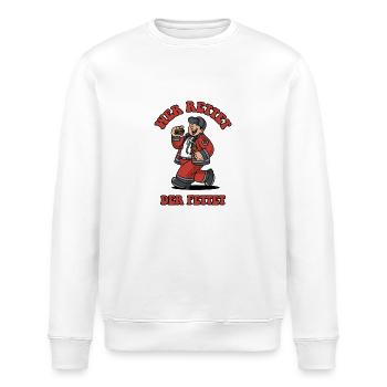 « Celui qui sauve graisse » Rescue Service Design - Sweat bio ROLLER Stanley/Stella Unisexe - blanc - Devant - Nik (191cm)