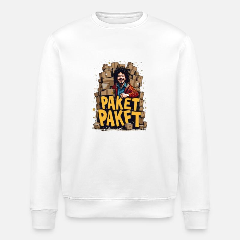 GLÜCKLICH - Stanley/Stella Unisex Bio-Sweatshirt ROLLER - Weiß