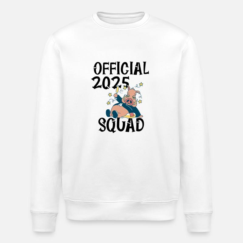 Official 2025 Squad, das Sylvester/Neujahrs-Design - Stanley/Stella Unisex Bio-Sweatshirt ROLLER - Weiß