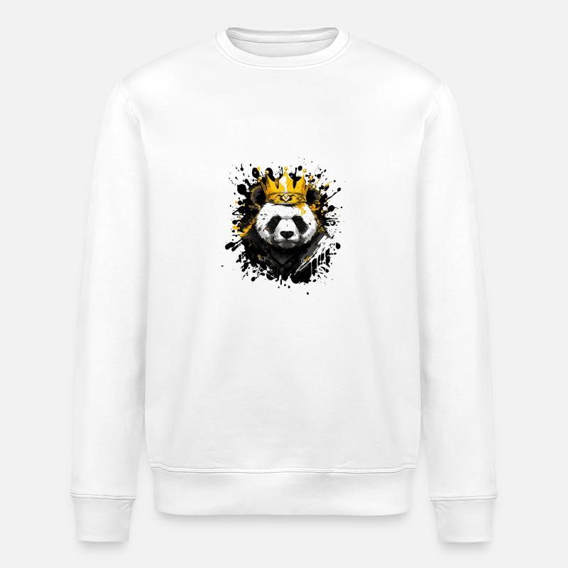 panda bär tier krone - Stanley/Stella Unisex Bio-Sweatshirt ROLLER - Weiß