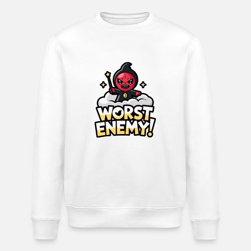 SCHLIMMSTER FEIND - Stanley/Stella Unisex Bio-Sweatshirt ROLLER - Weiß