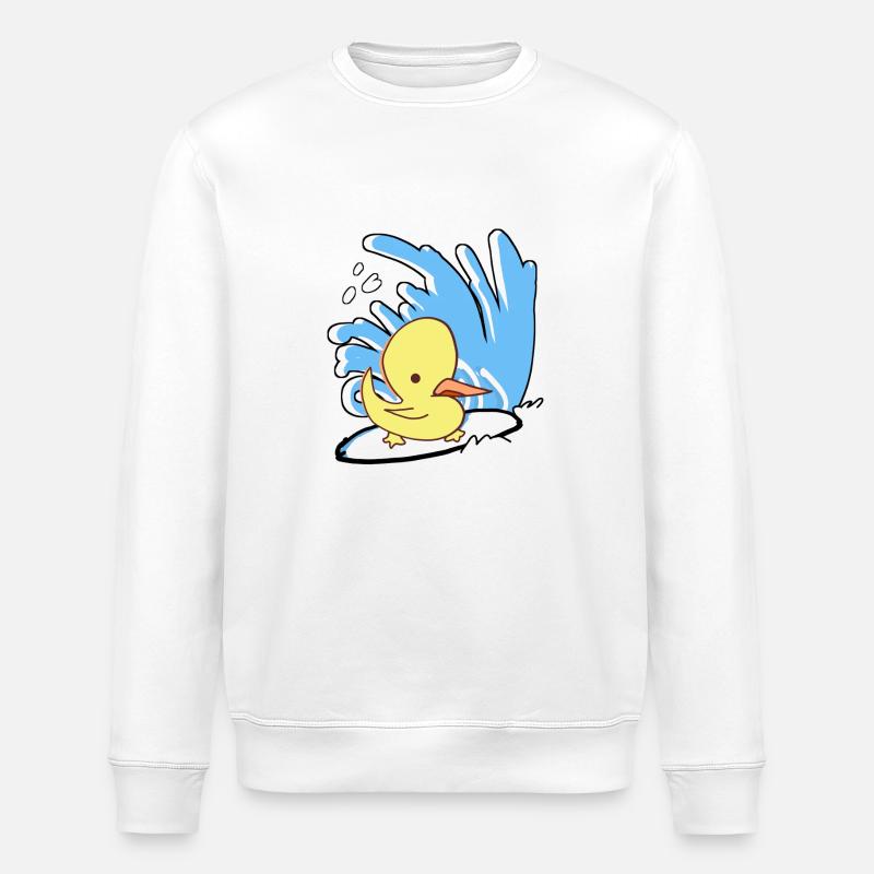 Surfin'Duck - Stanley/Stella Unisex Bio-Sweatshirt ROLLER - Weiß