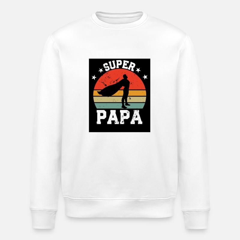Super papa - Sweat bio ROLLER Stanley/Stella Unisexe - blanc
