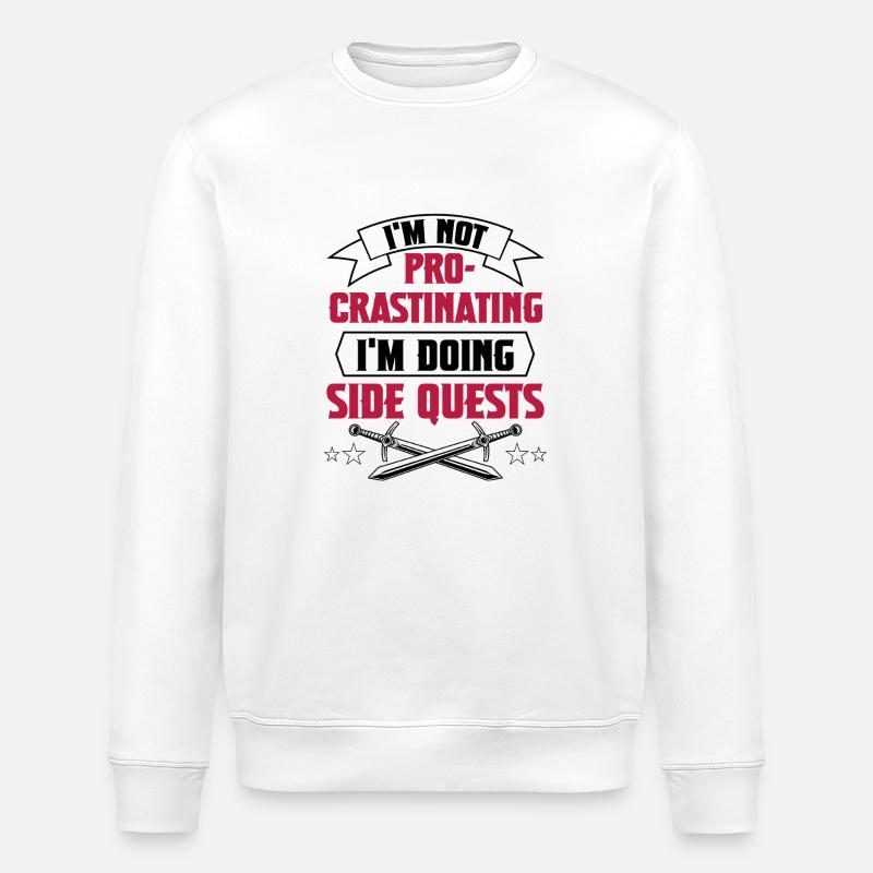 procrastinating2 - Stanley/Stella ROLLER Unisex Organic Sweatshirt - white