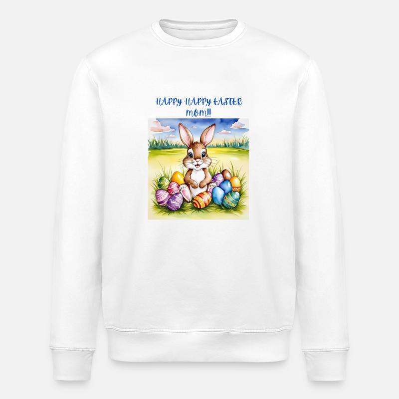 HAPPY HAPPY EASTER - Stanley/Stella ROLLER Unisex Organic Sweatshirt - white