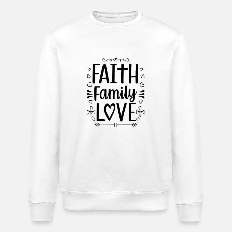 Foi, Famille, Amour - Sweat bio ROLLER Stanley/Stella Unisexe - blanc