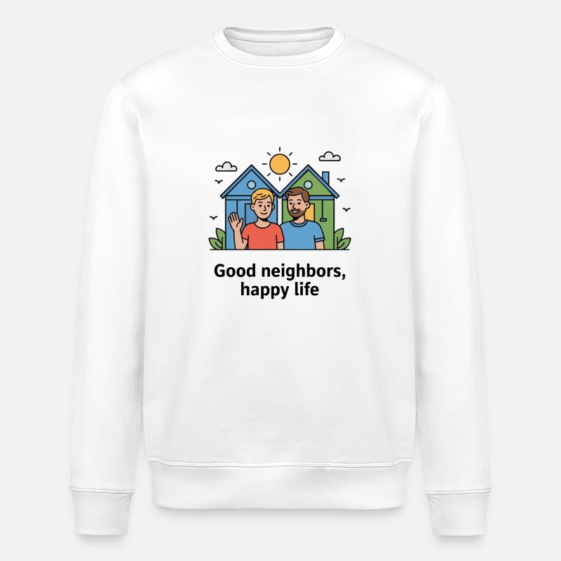 GUTE NACHBARN - Stanley/Stella Unisex Bio-Sweatshirt ROLLER - Weiß
