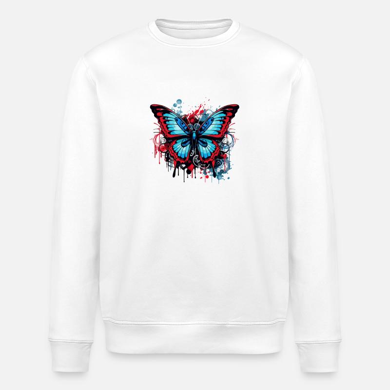 Urbaner Schmetterling - Stanley/Stella Unisex Bio-Sweatshirt ROLLER - Weiß