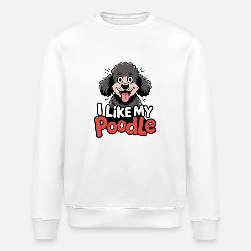 J’aime mon Caniche Hundeliebe - Sweat bio ROLLER Stanley/Stella Unisexe - blanc