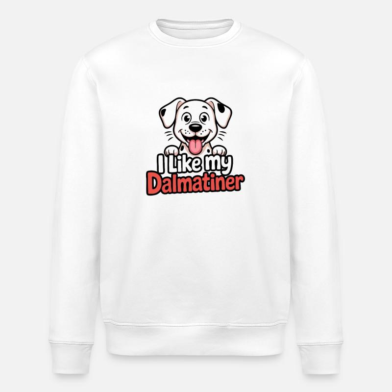 J’aime mon chien dalmatien Love - Sweat bio ROLLER Stanley/Stella Unisexe - blanc