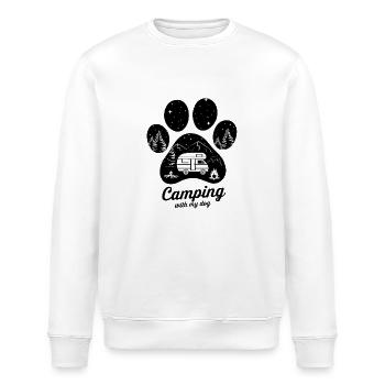 Camping Abenteuer mit Hund - Stanley/Stella Unisex Bio-Sweatshirt ROLLER - Weiß - Vorne - Nik (191cm)