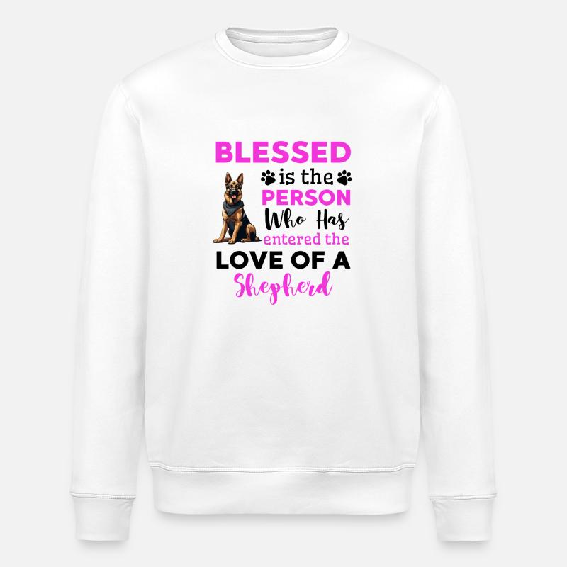 Funny German Shepherd Saying - Stanley/Stella ROLLER Unisex Organic Sweatshirt - white