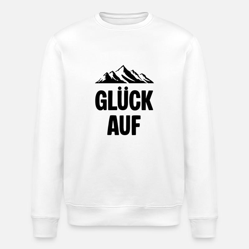 Glueck auf Berg Erzgebirge - Stanley/Stella Unisex Bio-Sweatshirt ROLLER - Weiß