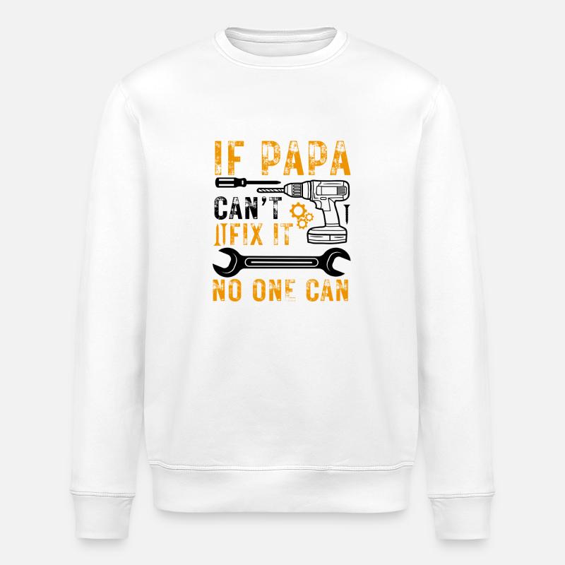 Handwerker Papa Spruch Werkzeug - Stanley/Stella Unisex Bio-Sweatshirt ROLLER - Weiß