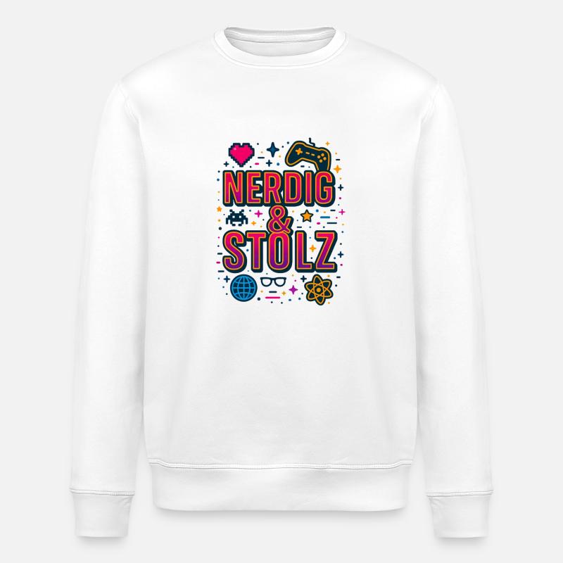 Nerdig & Stolz - Stanley/Stella Unisex Bio-Sweatshirt ROLLER - Weiß