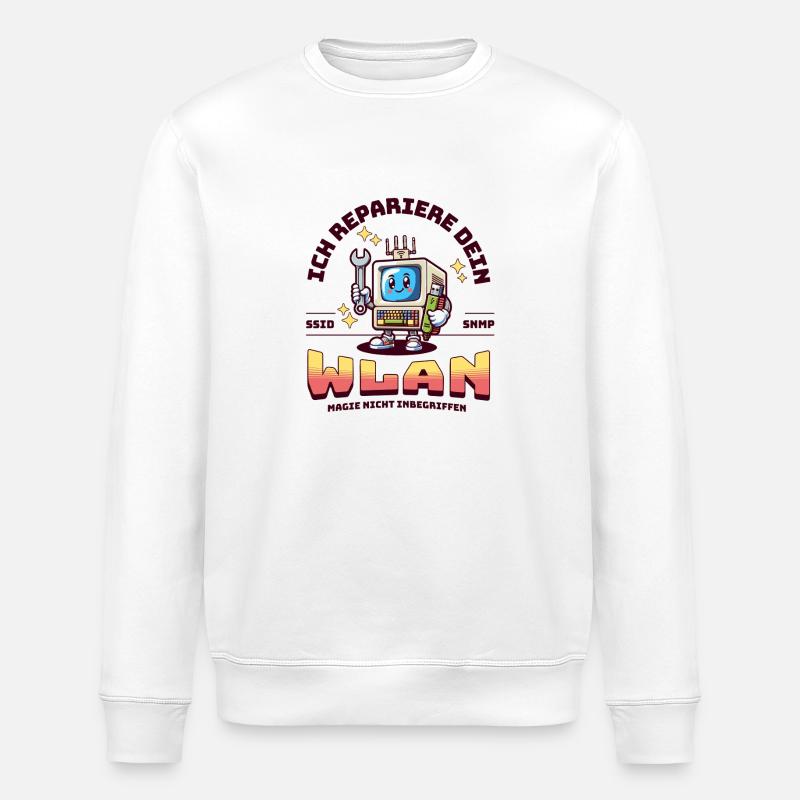 Je répare votre Wi-Fi - Sweat bio ROLLER Stanley/Stella Unisexe - blanc