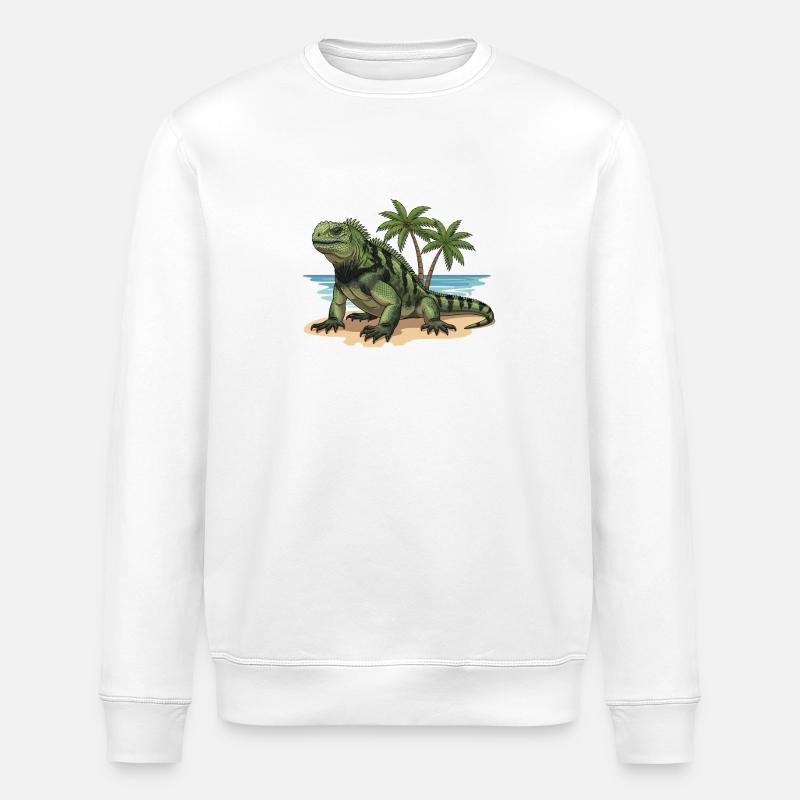 Galapagos Islands Lizard - Stanley/Stella ROLLER Unisex Organic Sweatshirt - white