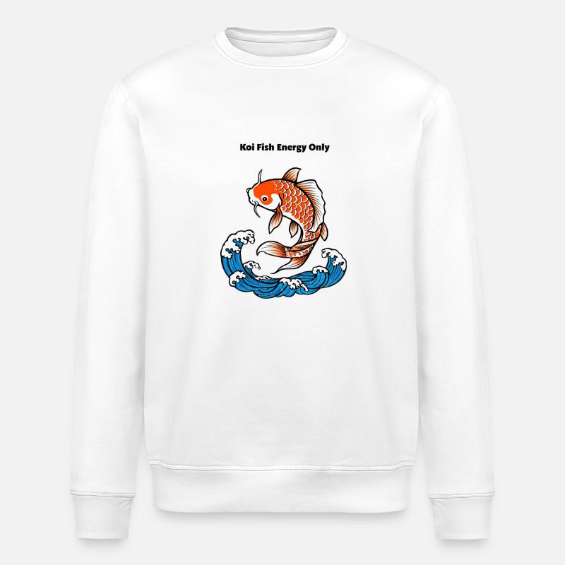 Dicton de poisson Koi - Sweat bio ROLLER Stanley/Stella Unisexe - blanc