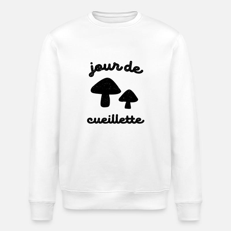 Jour de cueillette champignons - Sweat bio ROLLER Stanley/Stella Unisexe - blanc
