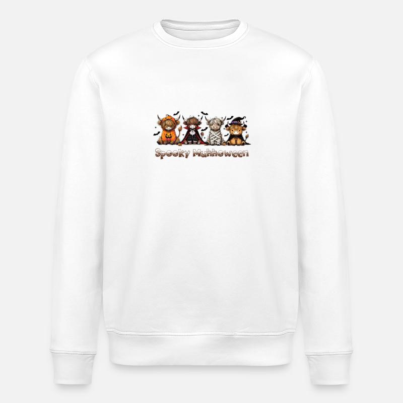 Spooky Muhhalloween Kühe - Stanley/Stella Unisex Bio-Sweatshirt ROLLER - Weiß