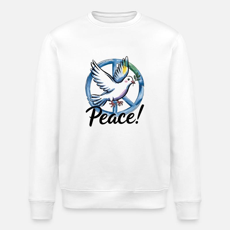 Peacemöwe – Die norddeutsche Friedenstaube - Stanley/Stella Unisex Bio-Sweatshirt ROLLER - Weiß