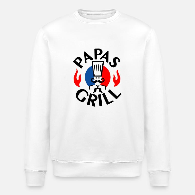 Papas Grill - 3farb - Stanley/Stella Unisex Bio-Sweatshirt ROLLER - Weiß