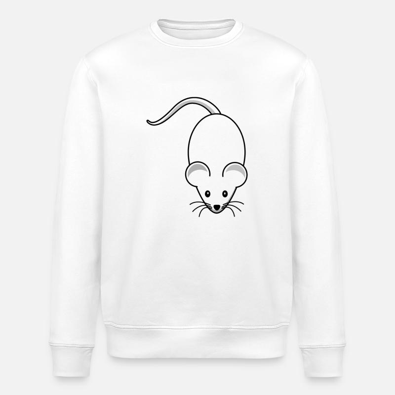 Maus,mäuschen,weisse maus - Stanley/Stella Unisex Bio-Sweatshirt ROLLER - Weiß