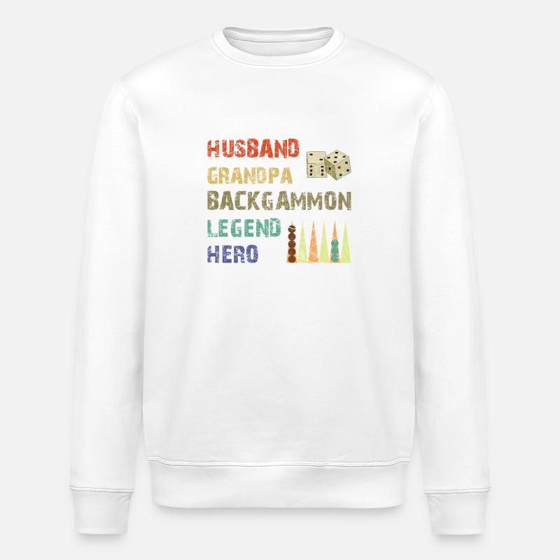 Backgammon Spiel - Stanley/Stella Unisex Bio-Sweatshirt ROLLER - Weiß