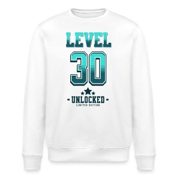 Niveau 30 débloqué – Anniversaire du joueur - Sweat bio ROLLER Stanley/Stella Unisexe - blanc - Devant - Nik (191cm)
