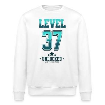 Niveau 37 débloqué – Anniversaire du joueur - Sweat bio ROLLER Stanley/Stella Unisexe - blanc - Devant - Nik (191cm)
