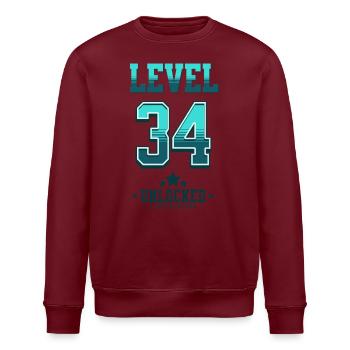 Niveau 34 débloqué – Anniversaire du joueur - Sweat bio ROLLER Stanley/Stella Unisexe - blanc - Devant - Nik (191cm)