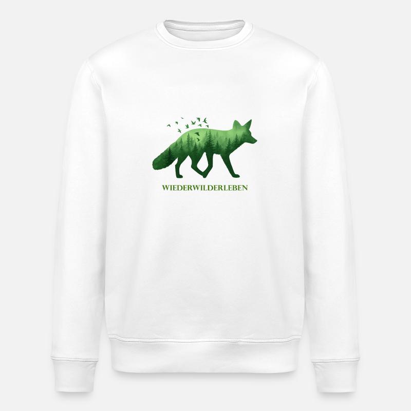 Fuchs - WiederWilderLeben - Stanley/Stella Unisex Bio-Sweatshirt ROLLER - Weiß