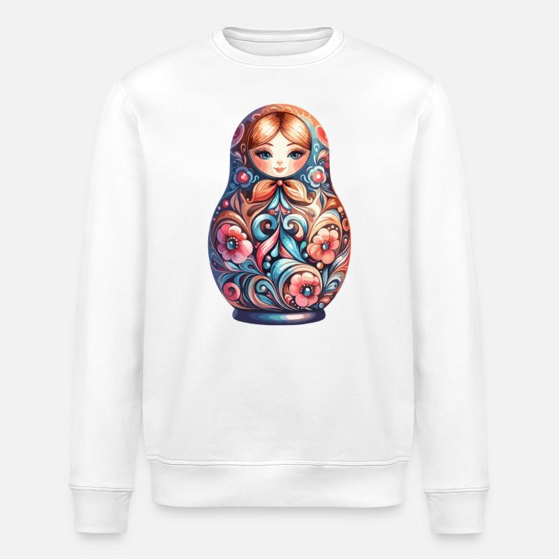 Matryoshka classic original gift - Stanley/Stella ROLLER Unisex Organic Sweatshirt - white