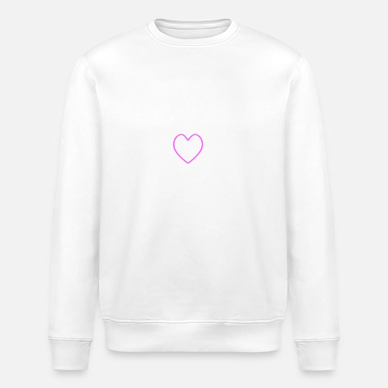 Cat Crew Heart - Stanley/Stella ROLLER Unisex Organic Sweatshirt - white
